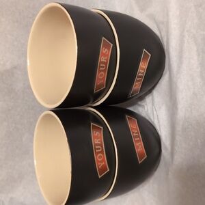 Bailey's Handleless Cup Set of Four, Mine/Yours. Two Mine, Two Yours.